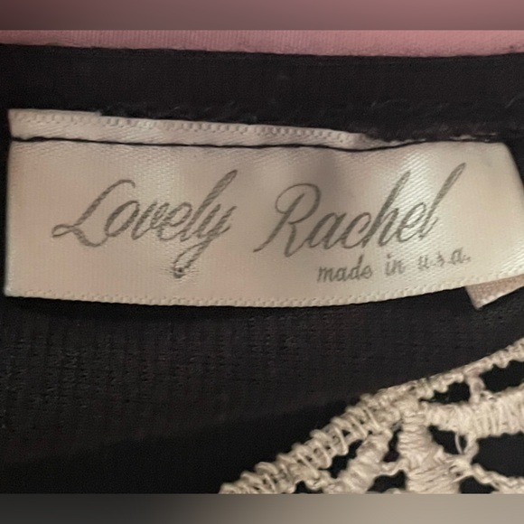 Lovely Rachel Women's Small Peplum Lace Neck Sleeveless Open Back Bodycon Black - Picture 10 of 10